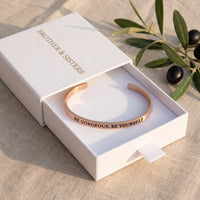 Thumbnail for Bracciale con frase — nella scatola regalo, oro rosa | SKU: bgby-rg
