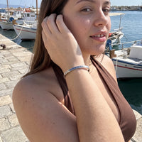 Thumbnail for Bracciale motivazionale — foto indossata nei gesti di tutti i giorni, argento | SKU: bgby-wg