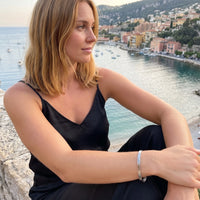 Thumbnail for Bracciale inciso — foto indossata in viaggio, argento | SKU: cp-rg