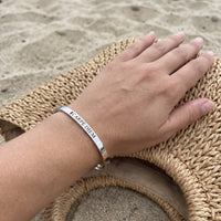 Thumbnail for Bracciale rigido — foto indossata, misura reale, argento | SKU: cp-wg