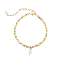 Thumbnail for Gold Initial Anklet - Ankle Bracelet - Anklet for Women - Gold Leg Bracelet Anklet F Brother & Sisters