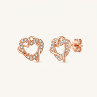 Thumbnail for Orecchini cuore — foto prodotto su sfondo bianco, oro rosa | SKU: 419593-rose-gold