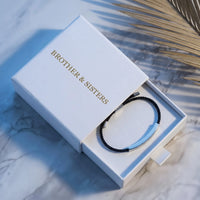 Thumbnail for Bracciale nero — nella scatola regalo, argento | SKU: lecaviar-wg