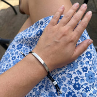 Thumbnail for Bracciale corda — foto indossata, misura reale, argento | SKU: lecaviar-wg
