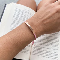 Thumbnail for Bracciale cordino — foto indossata, misura reale, oro rosa | SKU: lecorail-rg