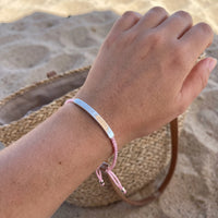 Thumbnail for Bracciale rosa — foto indossata, misura reale, argento | SKU: lecorail-wg