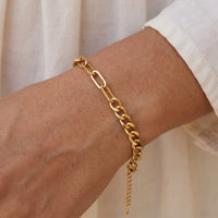Thumbnail for Bracciale catena — primo piano dei dettagli, oro | SKU: ledouble