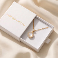 Thumbnail for Collana pietra di luna — nella scatola regalo, oro | SKU: lelunaire