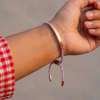 Thumbnail for Bracciale cordino — primo piano dei dettagli, oro rosa | SKU: lemauve-rg