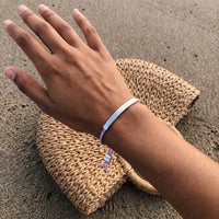Thumbnail for Bracciale cordino — foto indossata, misura reale, argento | SKU: lemauve-wg