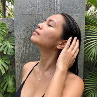 Thumbnail for Collana geometrica — foto indossata sotto la doccia, waterproof, argento | SKU: 12791388-white-gold