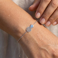 Thumbnail for Bracciale acciaio donna — primo piano dei dettagli, argento | SKU: 9178613-white-gold