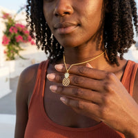 Thumbnail for Collana estiva — foto indossata nei gesti di tutti i giorni, oro | SKU: 8050907-gold