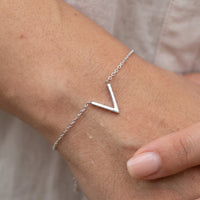Thumbnail for Bracciale v — primo piano dei dettagli, argento | SKU: 9443177-white-gold