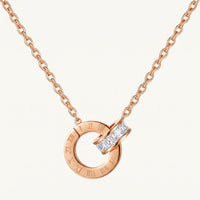 Thumbnail for Collana anelli intrecciati — foto prodotto su sfondo bianco, oro rosa | SKU: 25535378-rose-gold