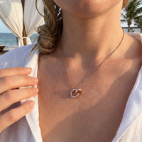 Thumbnail for Collana zirconi — foto indossata, misura reale, oro rosa | SKU: 25535378-rose-gold