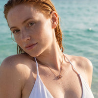Thumbnail for Collana anelli intrecciati — foto indossata in acqua, waterproof, oro rosa | SKU: 25535378-rose-gold