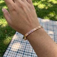 Thumbnail for Bracciale inciso — foto indossata, misura reale, oro rosa | SKU: nftd-rg