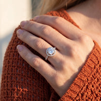 Thumbnail for Anello halo — primo piano dei dettagli, argento | SKU: 101791-4.5-silver