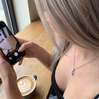 Thumbnail for Collana fiocco — foto indossata, misura reale, argento | SKU: 6309048