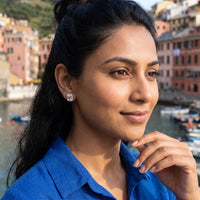 Thumbnail for Orecchini rettangolari — foto indossata in viaggio, argento | SKU: 22683128