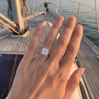 Thumbnail for Anello solitario — foto indossata, misura reale, argento | SKU: 497131-4.5-silver