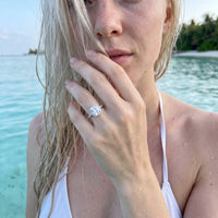 Thumbnail for Anello argento donna — foto indossata in acqua, waterproof, argento | SKU: 497131-4.5-silver
