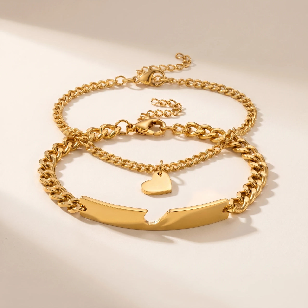 Heart Cutout Bond Matching Bracelet Set shot 2