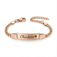 Thumbnail for Infant Bracelet by Brother & Sisters featuring a personalized rose gold design with the name Charlotte.