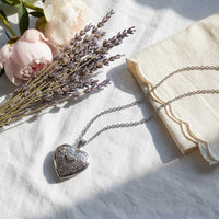 Thumbnail for Floral Heart Photo Locket Necklace