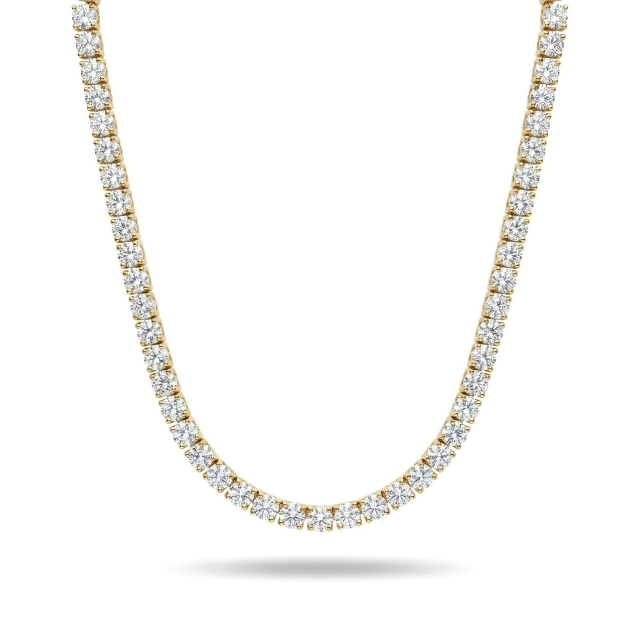 Isolde Tennis Necklace by Brother & Sisters featuring 3mm diamond simulants set in 18K gold for everyday glamour.