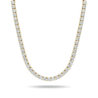 Thumbnail for Isolde Tennis Necklace by Brother & Sisters featuring 3mm diamond simulants set in 18K gold for everyday glamour.