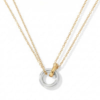Thumbnail for The Unity Bond necklace by Brother & Sisters features a silver circle and gold bar pendant.