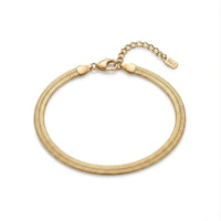 Thumbnail for Kauai Herringbone Bracelet by Brother & Sisters, sleek herringbone design in liquid-gold stainless steel.