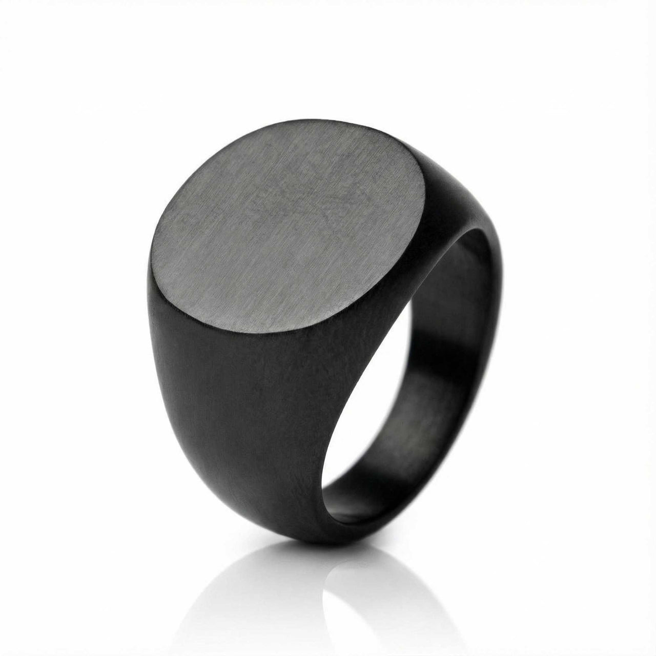 Oval Ring worn on mans hand — 15mm wide titanium steel band, refined mens statement ring by Brother & Sisters