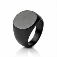 Thumbnail for Oval Ring worn on mans hand — 15mm wide titanium steel band, refined mens statement ring by Brother & Sisters