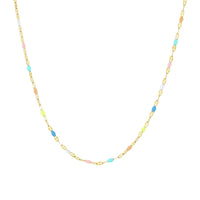 Thumbnail for Rainbow Choker by Brother & Sisters featuring hand-painted enamel beads on a gold chain.