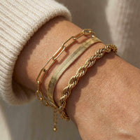 Thumbnail for Stylish Paperclip Chain Bracelet by Brother & Sisters on a wrist, showcasing clean links and gold design.