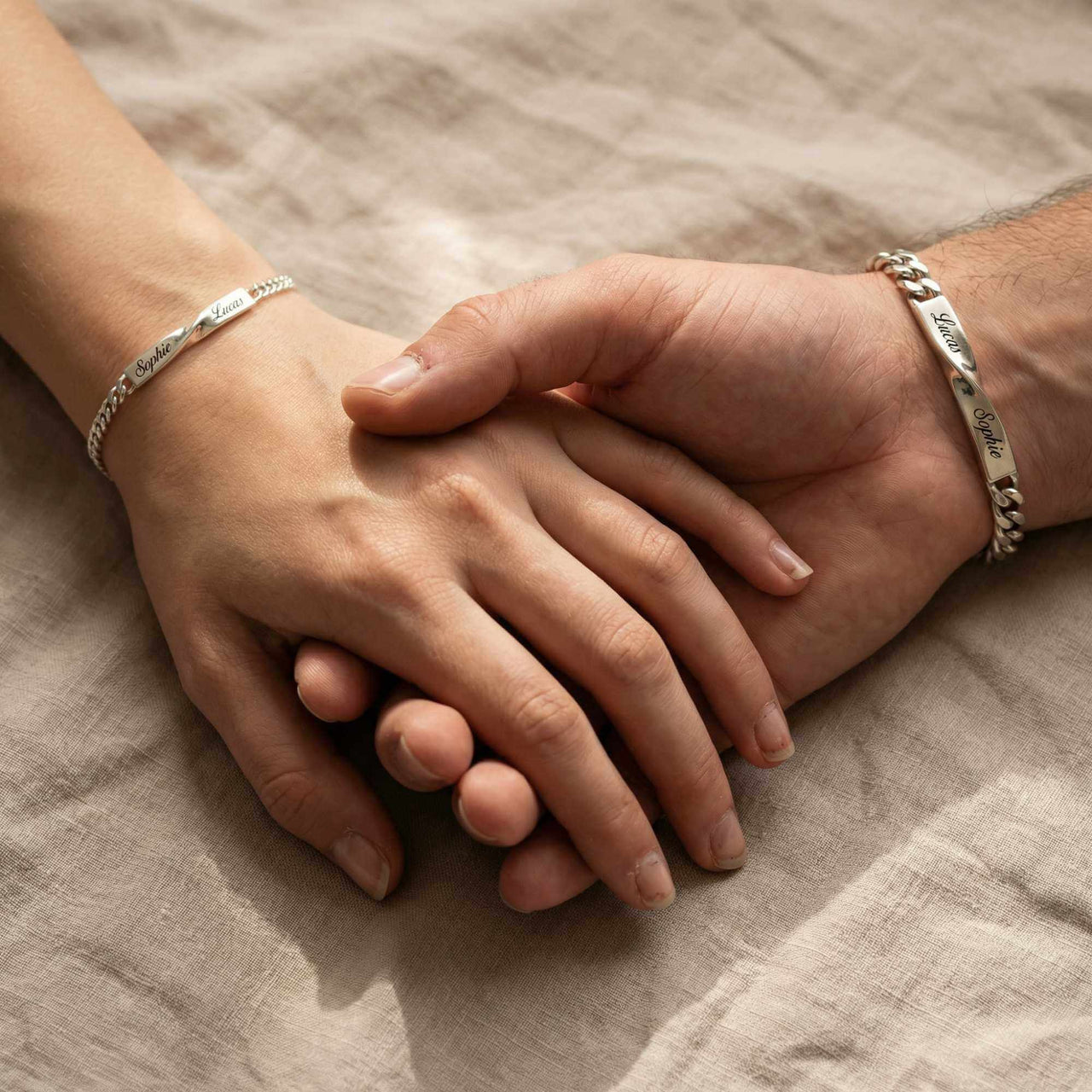 Infinity Bond Matching Bracelet featuring two intertwined bracelets symbolizing connection by Brother & Sisters.