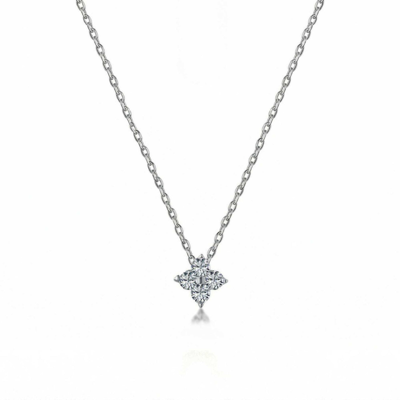 Crystal Flower necklace from Brother & Sisters — dainty crystal flower pendant on ultra-fine cable chain