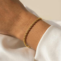 Thumbnail for Calvi Rope Chain Bracelet featuring twisted links, crafted from stainless steel with 18K gold PVD by Brother & Sisters.