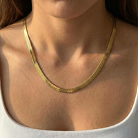 Thumbnail for The Golden Statement herringbone necklace by Brother & Sisters showcasing timeless elegance and modern edge.