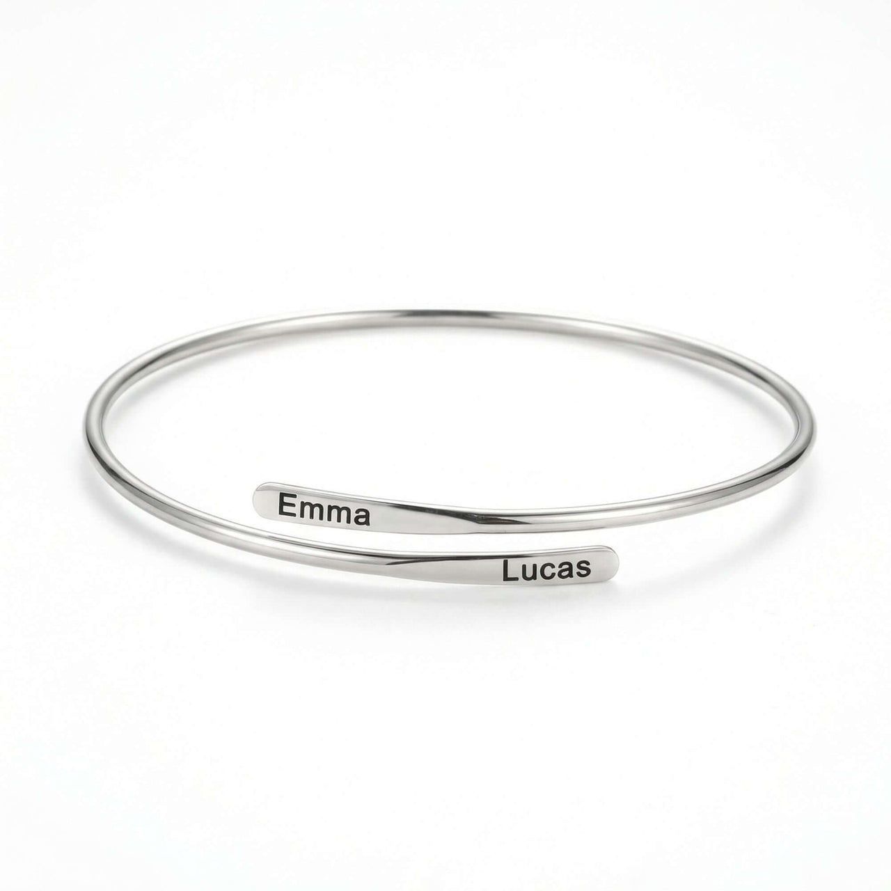 Wrap Couple Bracelet by Brother & Sisters, featuring custom engravings for couples, ultra-thin design.
