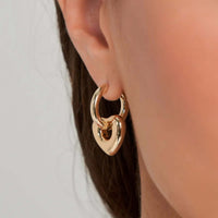 Thumbnail for Aurora Heart Hoops gold earrings from Brother & Sisters designed for elegance and everyday wear.