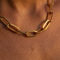 Thumbnail for Ria Paperclip Chain Necklace featuring bold oversized links by Brother & Sisters, crafted in premium stainless steel with 18K gold PVD.