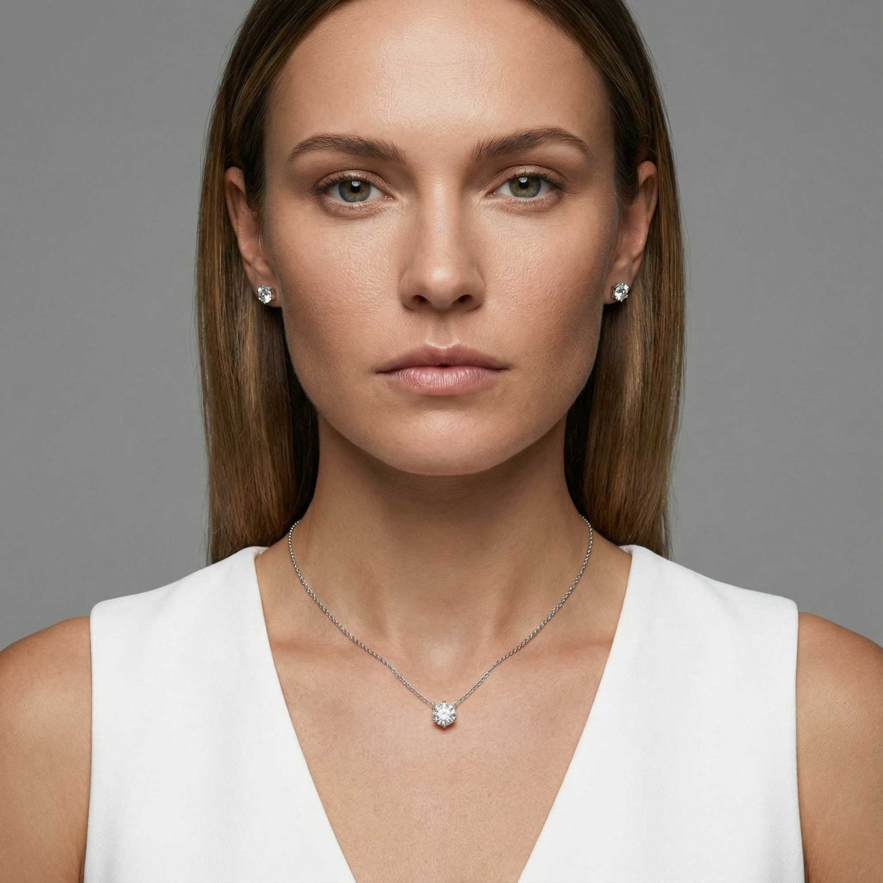 Collana solitario con moissanite