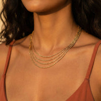 Thumbnail for Riviera Layered Choker by Brother & Sisters features four delicate chains cascading at different lengths.