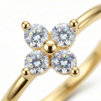 Thumbnail for Crystal Flower Ring by Brother & Sisters, showcasing a miniature flower design with brilliant-cut zirconia stones.