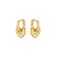 Thumbnail for Aurora Heart Hoops by Brother & Sisters, elegant gold hoop earrings with a feminine touch, perfect for any outfit.
