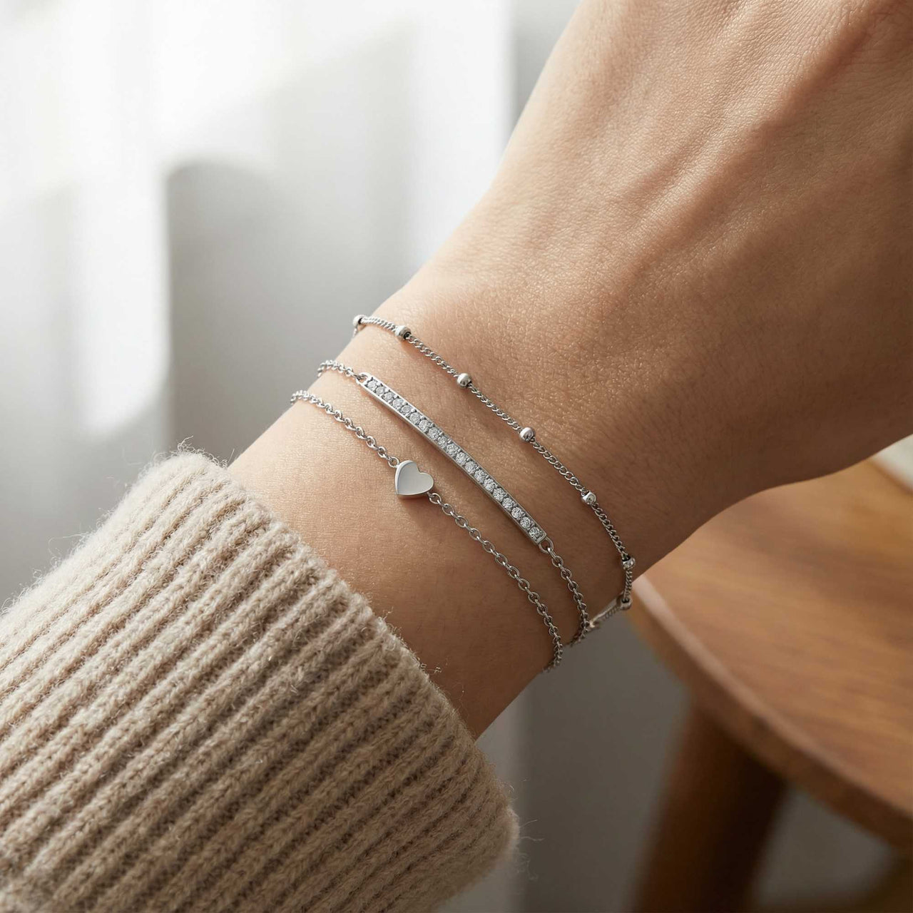 Bracciale con barra di cristalli